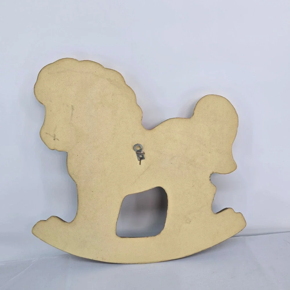 Vintage Patchwork Rocking Horse Wall Hanging Plaque Nursery Decor Multi-Color